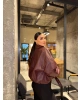 Bordo Kemer Detay Oversize Deri Ceket