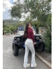 Gri Bel Katlamalı Brshk Yumoş Tayt Pantolon