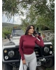 Bordo Yarım Balıkçı Body