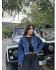 Mavi Crop Ceket
