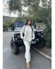 Bej Oversize Triko Alt Üst Takım