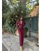 Bordo Fermuarlı Alt Üst Takım
