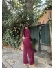 Bordo Fermuarlı Alt Üst Takım