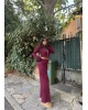 Bordo Fermuarlı Alt Üst Takım