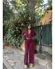 Bordo Fermuarlı Alt Üst Takım