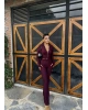 Bordo Fitilli Fermuarlı Alt Üst Takım