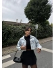 Buz Mavi Crop Ceket