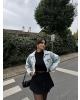 Buz Mavi Crop Ceket