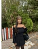 Siyah Madonna Yaka Yumoş Kazak