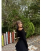 Siyah Basic Büzgülü Crop