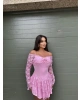 Pembe Dantel Detay Şortlu Elbise