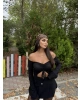 Siyah Madonna Büzgülü Crop