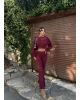 Bordo Bisiklet Yaka Yumoş Alt Üst Takım