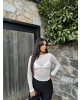 Beyaz Transparan Bluz