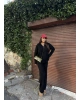 Siyah Fermuarlı Triko Takım