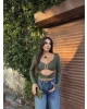 Yeşil Dekolteli Toka Detay Crop