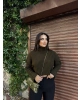 Haki Balıkçı Yaka Kazak