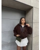 Acı Kahve Oversize Peluş Mont