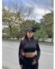 Crop Siyah Fermuarlı Hırka