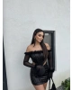 Siyah Payetli Tül Detay Takım