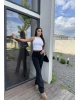 Füme İspanyol Paça Yüksek Bel Jean