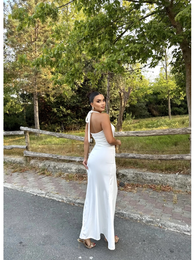 Beyaz Deniz Yıldızı Aksesuar Bodysuit Ve Etek Takım