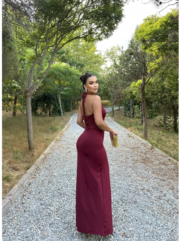 Bordo Deniz Yıldızı Aksesuar Bodysuit Ve Etek Takım