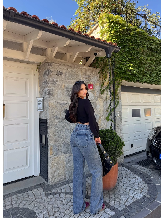 Mavi Tint Wide Leg Pantolon