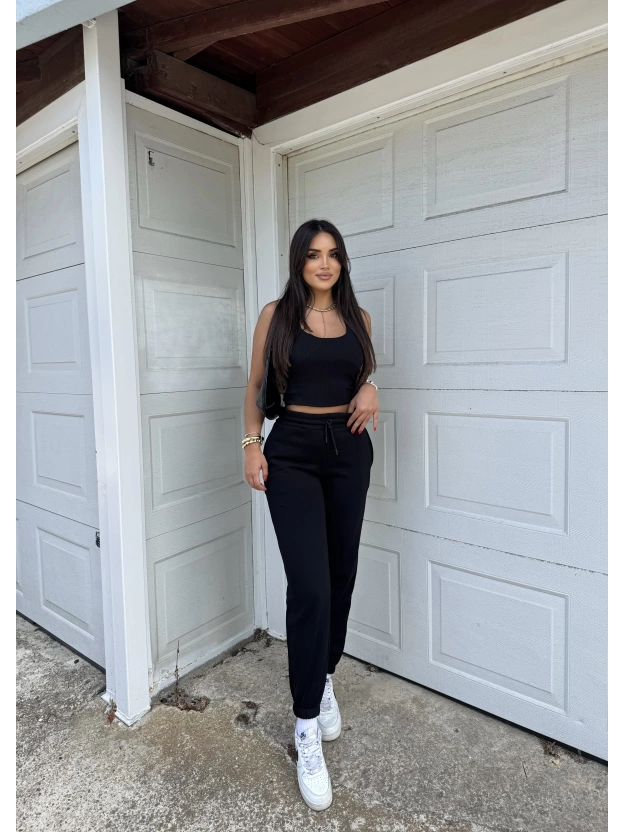 Siyah 3 İplik Jogger Eşofman Altı