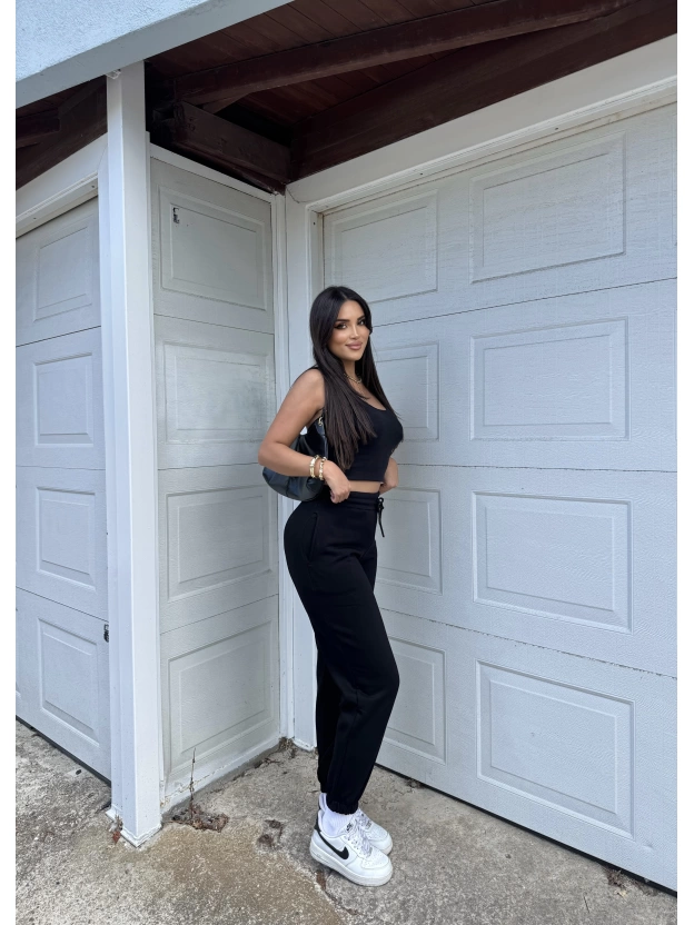 Siyah 3 İplik Jogger Eşofman Altı