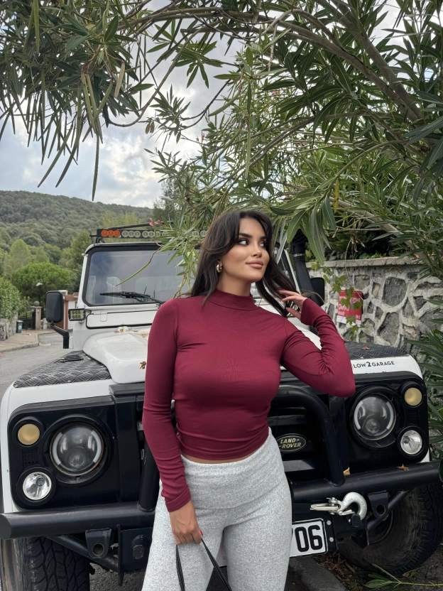 Bordo Yarım Balıkçı Body