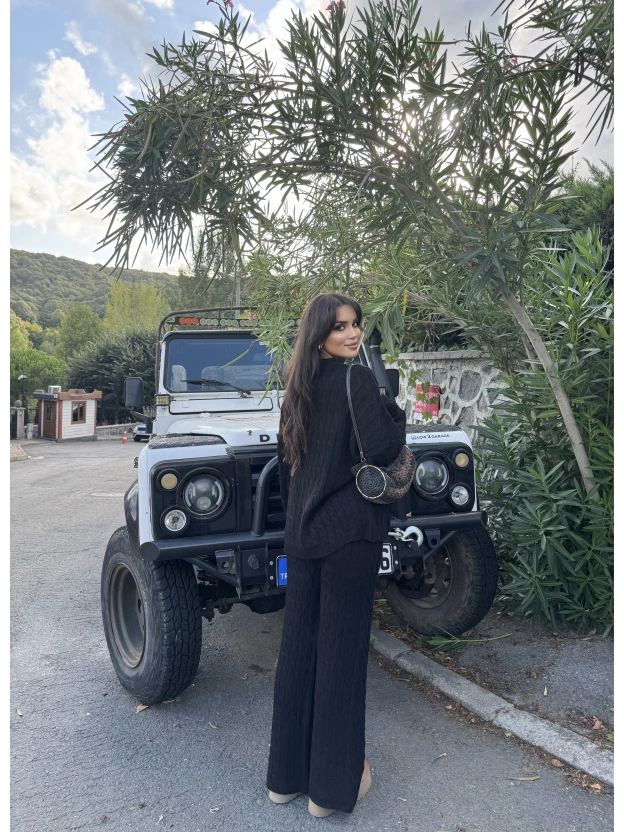 Siyah Oversize Triko Alt Üst Takım