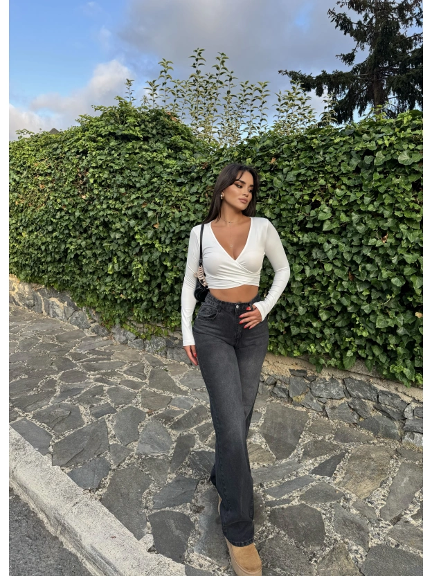 Füme Wide Leg Pantolon