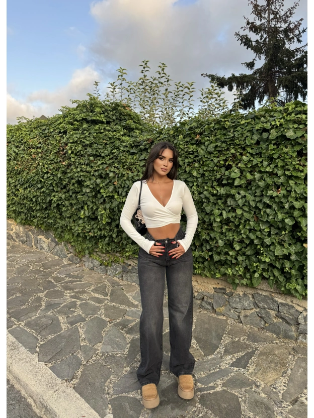 Füme Wide Leg Pantolon
