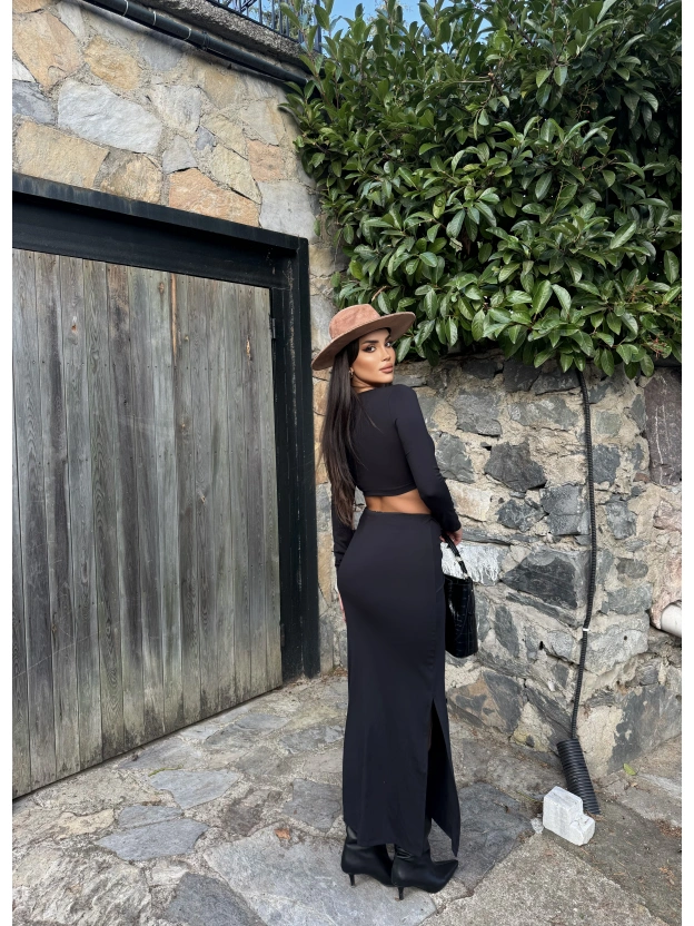 Siyah Toka Detay Etek Takım