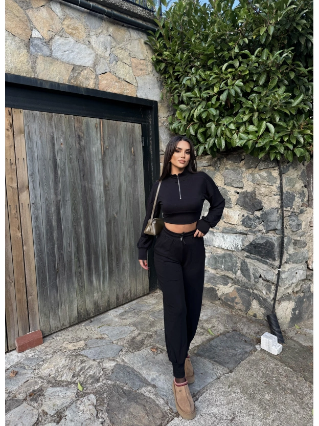 Siyah Modal Fermuarlı Takım