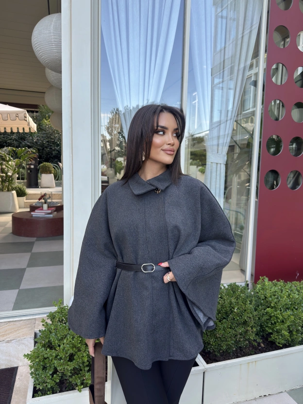 Antrasit Kemerli Kaşe Panço
