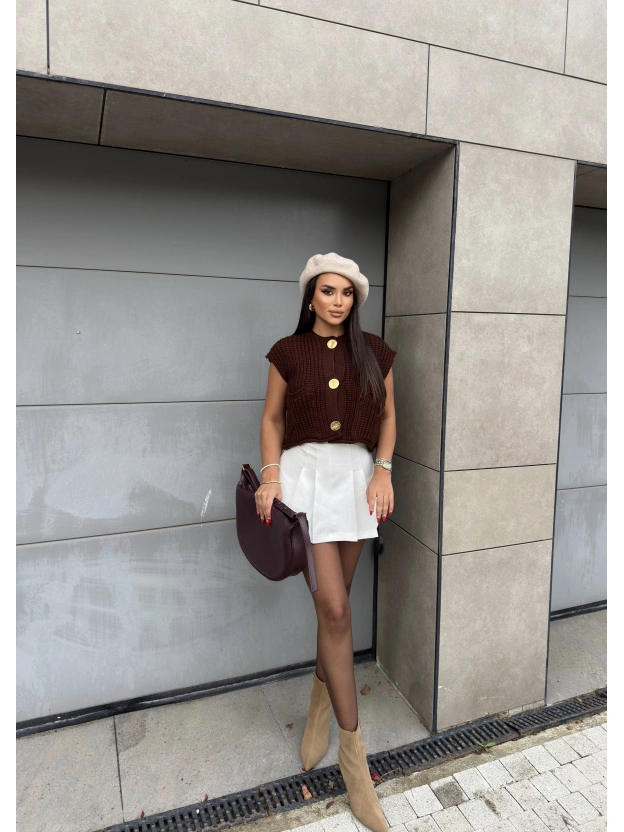 Kahverengi Zra Örgü Yelek