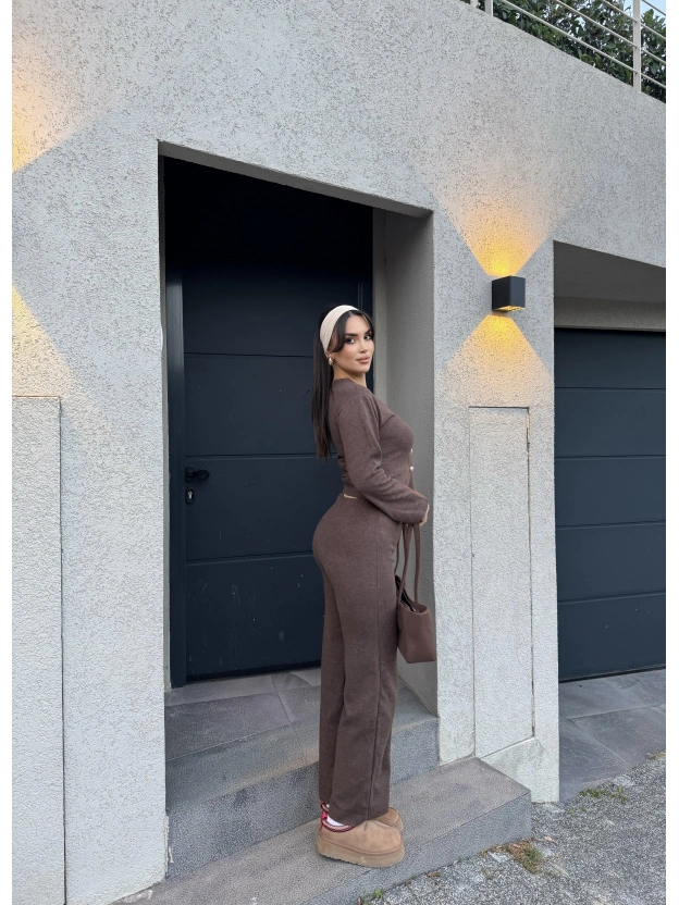 Kahverengi Zra Model Hırka Takım