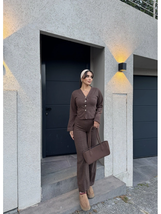 Kahverengi Zra Model Hırka Takım