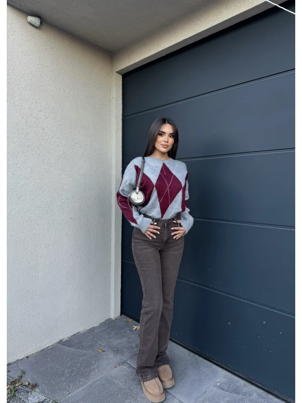 Kahverengi Yıkamalı İspanyol Paça Pantolon