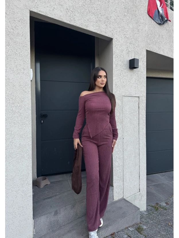 Bordo Asimetrik Alt Üst Takım