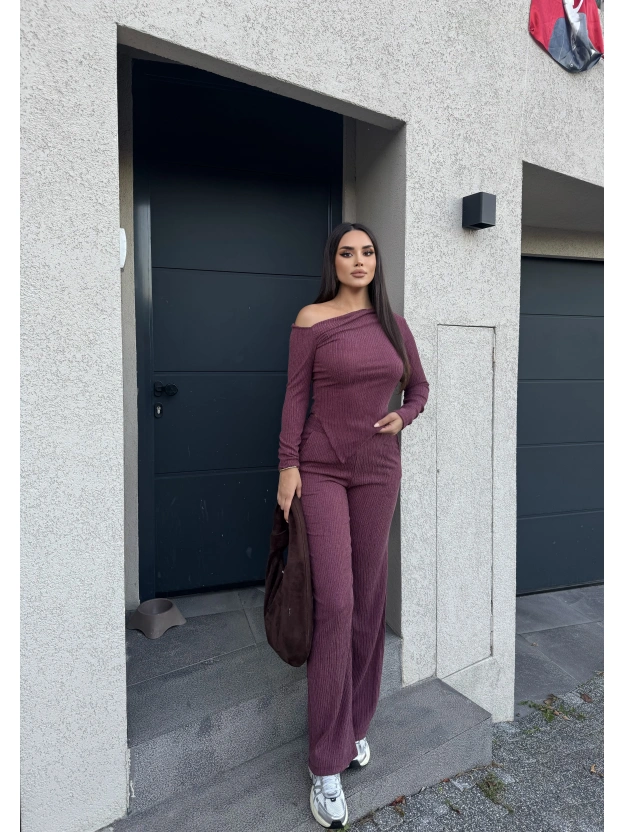 Bordo Asimetrik Alt Üst Takım