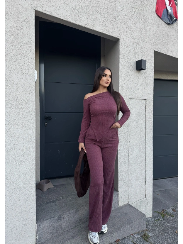 Bordo Asimetrik Alt Üst Takım