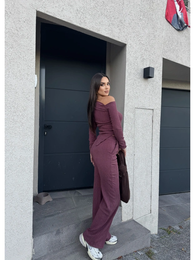 Bordo Asimetrik Alt Üst Takım