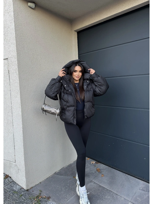 Siyah Oversize Premium Şişme Mont