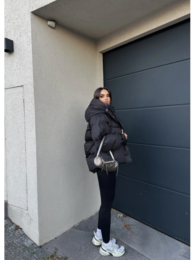 Siyah Oversize Premium Şişme Mont