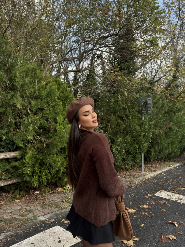 Kahverengi Bağlamalı Yumoş Kazak