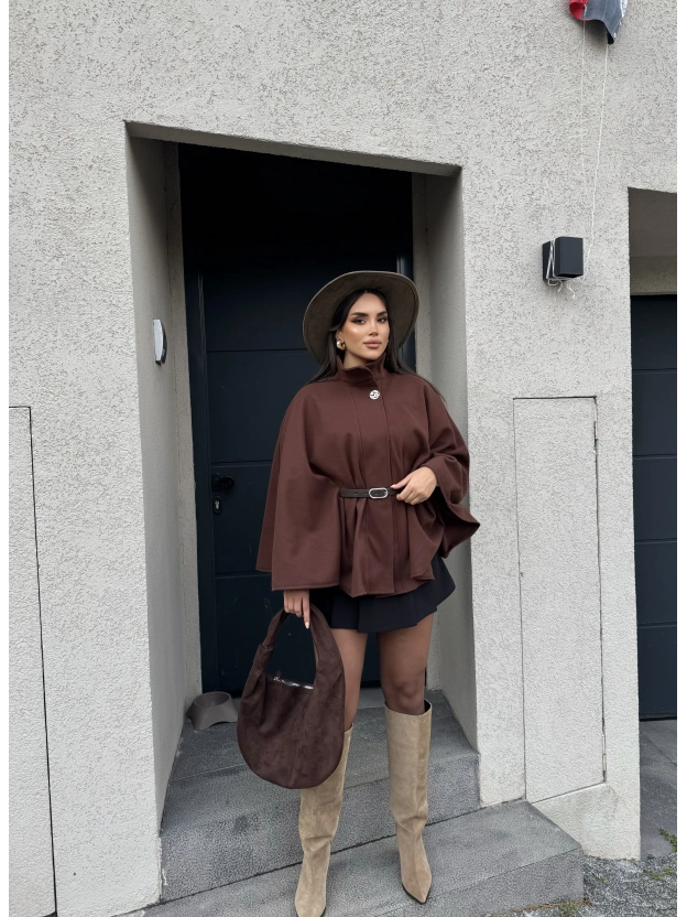 Kahverengi Kemerli Kaşe Panço