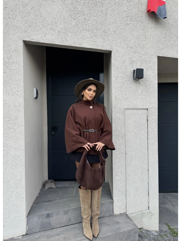 Kahverengi Kemerli Kaşe Panço